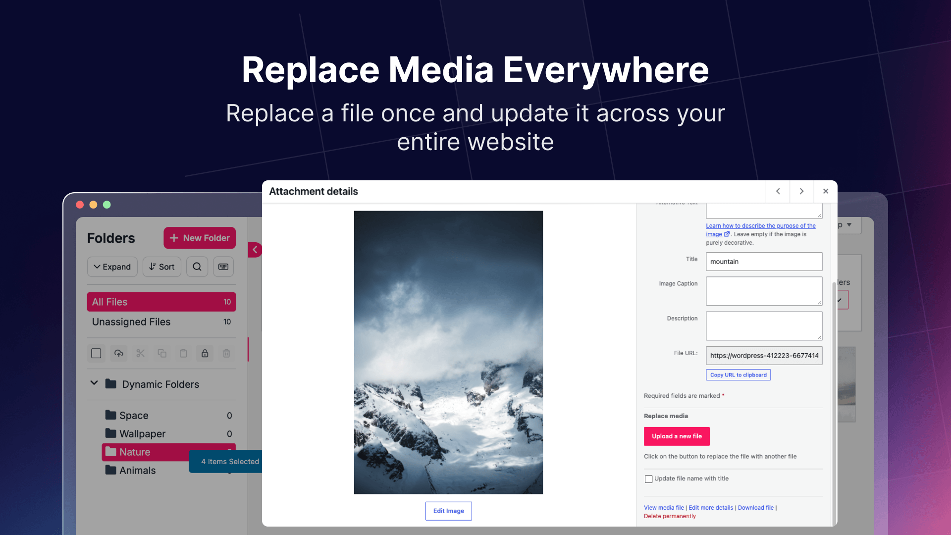 Organize WordPress media library folders