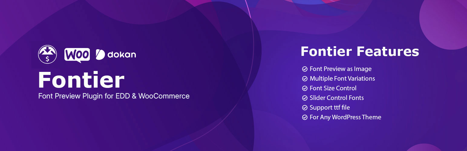 WordPress 外掛 Fontier – Font Preview Plugin for Easy Digital Downloads, WooCommerce, and Dokan 的封面圖片。