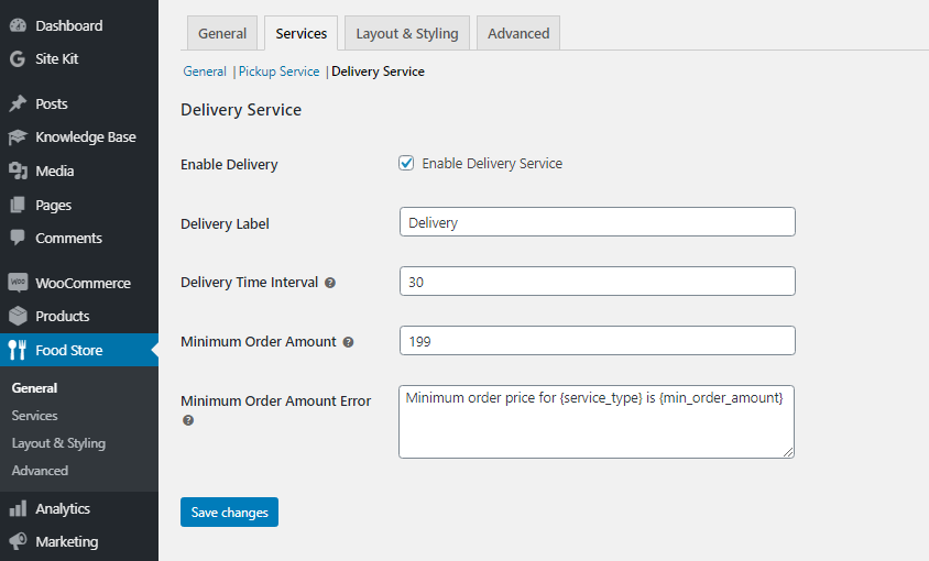 Delivery Service Options