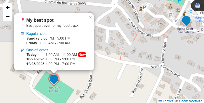 Generated map with current location with a pulsing marker