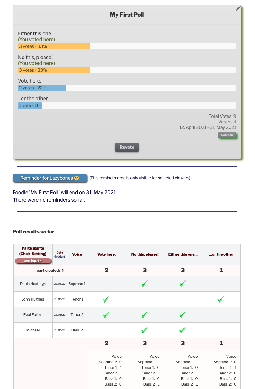 Foodle Add-On for Democracy Poll