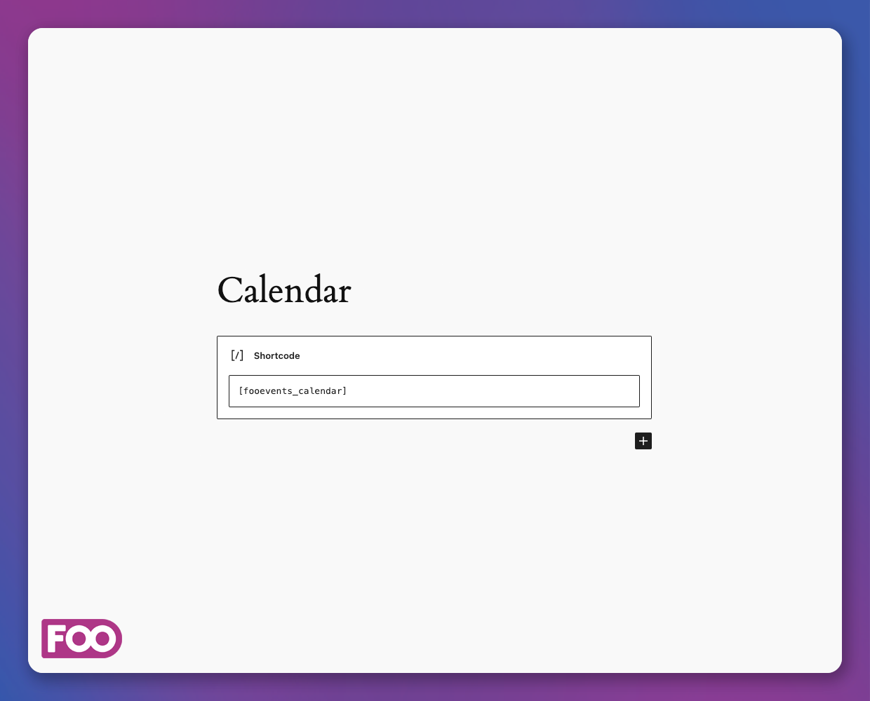 Using the FooEvents Calendar shortcode1. Default Theme