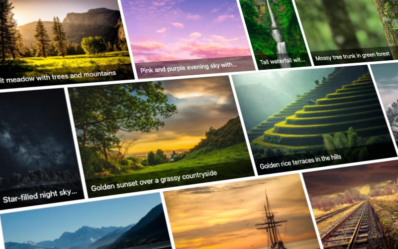 Frontend example with justified layout