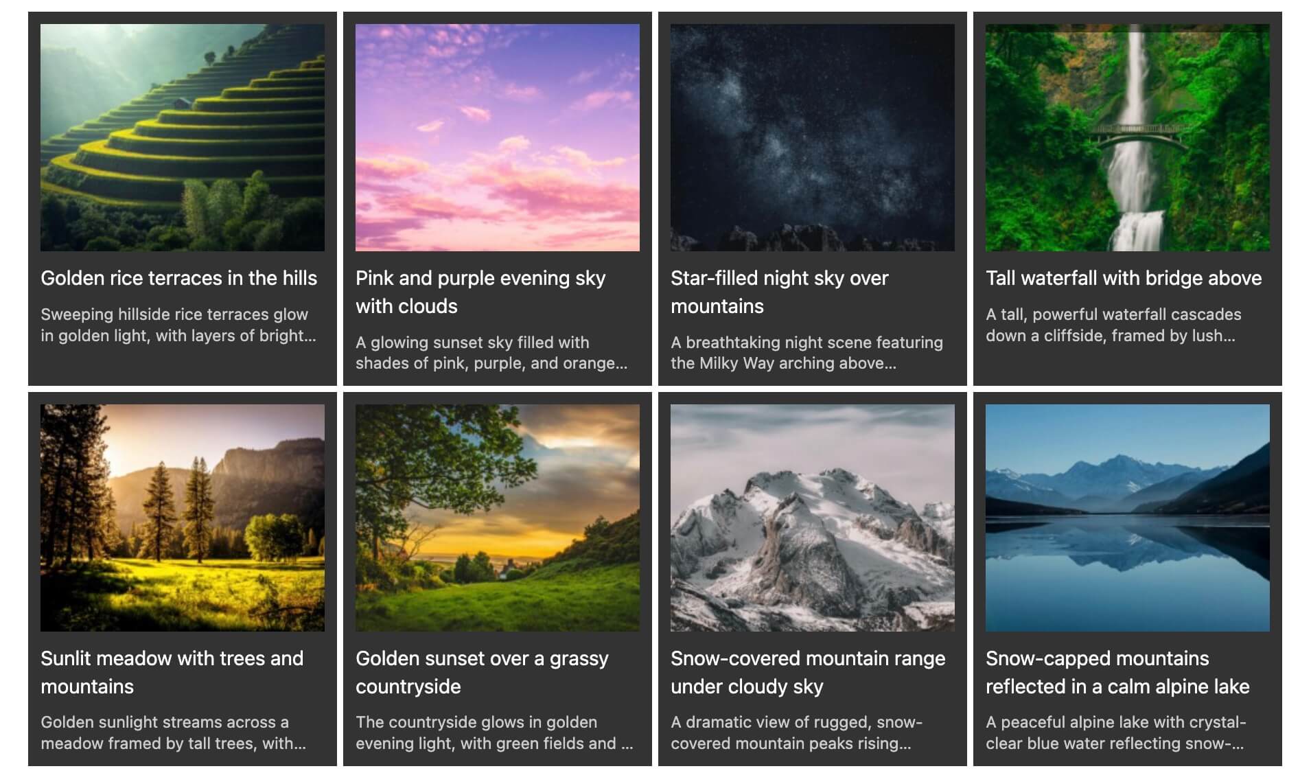 Frontend example with portfolio layout