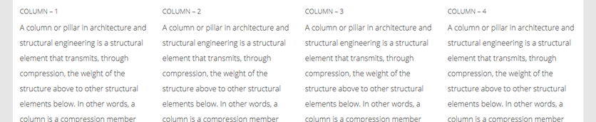 Footer with 4 col