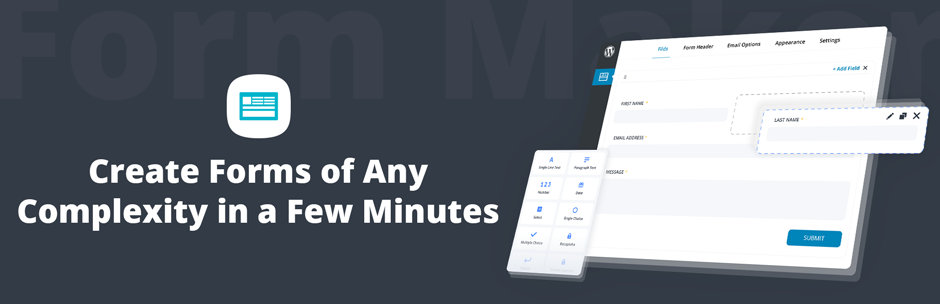 Form Maker by 10Web – Mobile-Friendly Drag & Drop Contact Form Builder banner