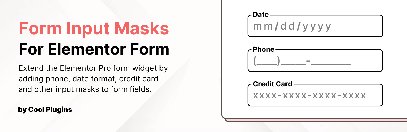 WordPress 外掛 Form Input Masks For Elementor Form 的封面圖片。