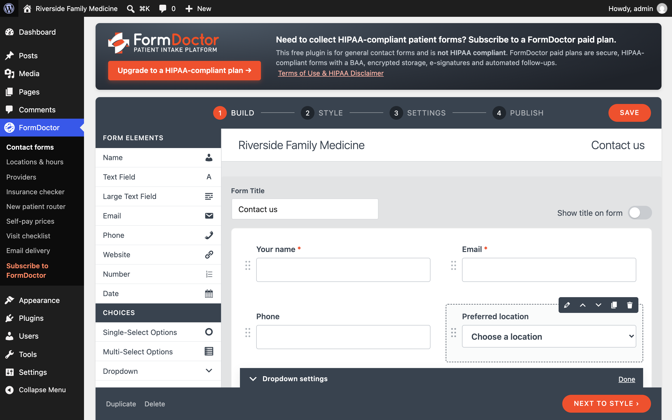 Drag-and-drop builder.