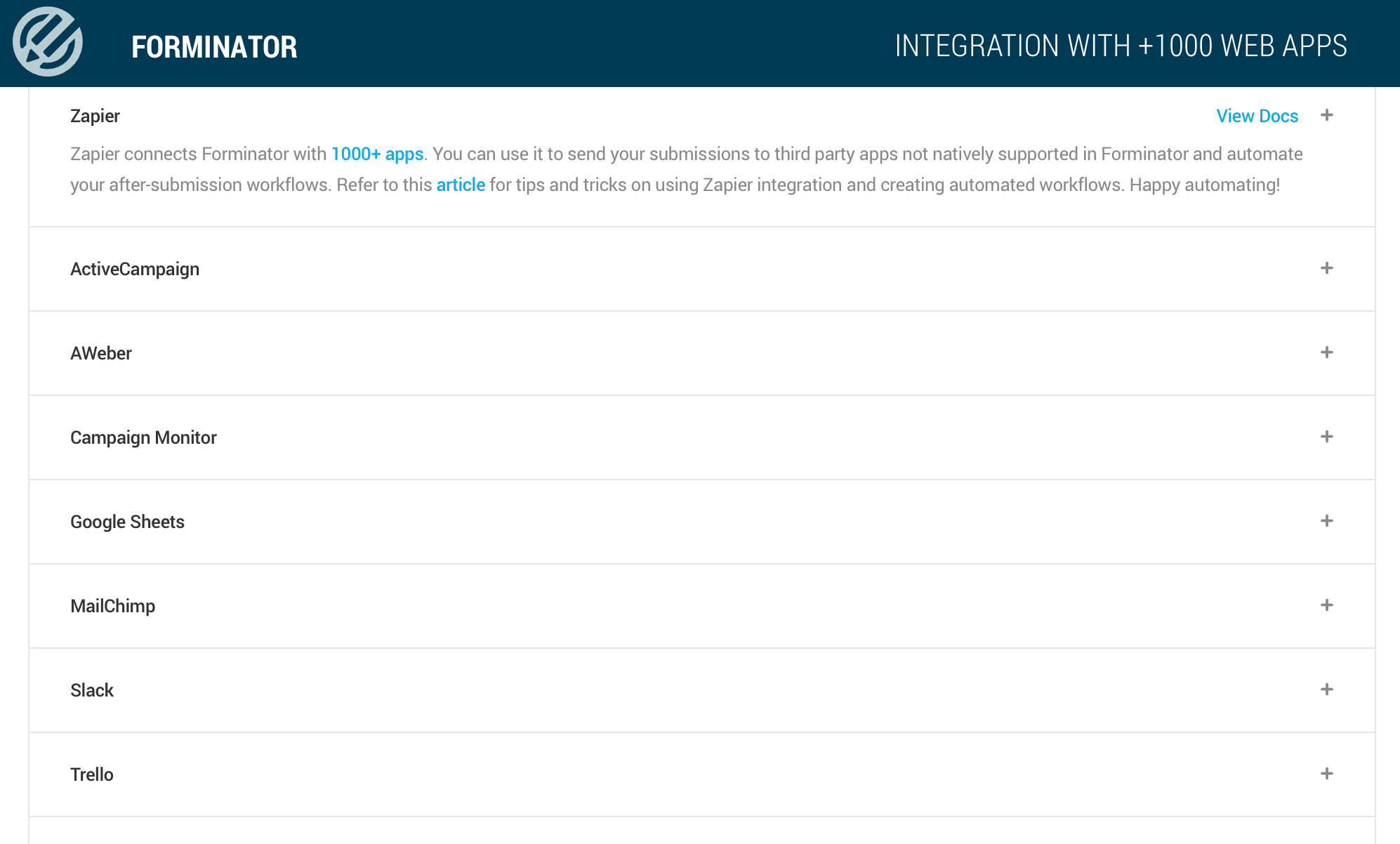 Forminator Forms Plugin Usage Documentation