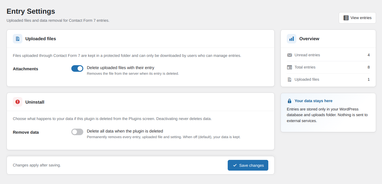 FormLedger – Entries for Contact Form 7
