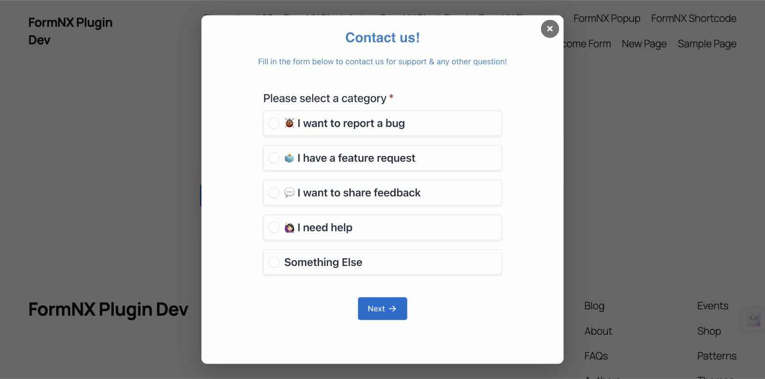 Popup embed opened from a button