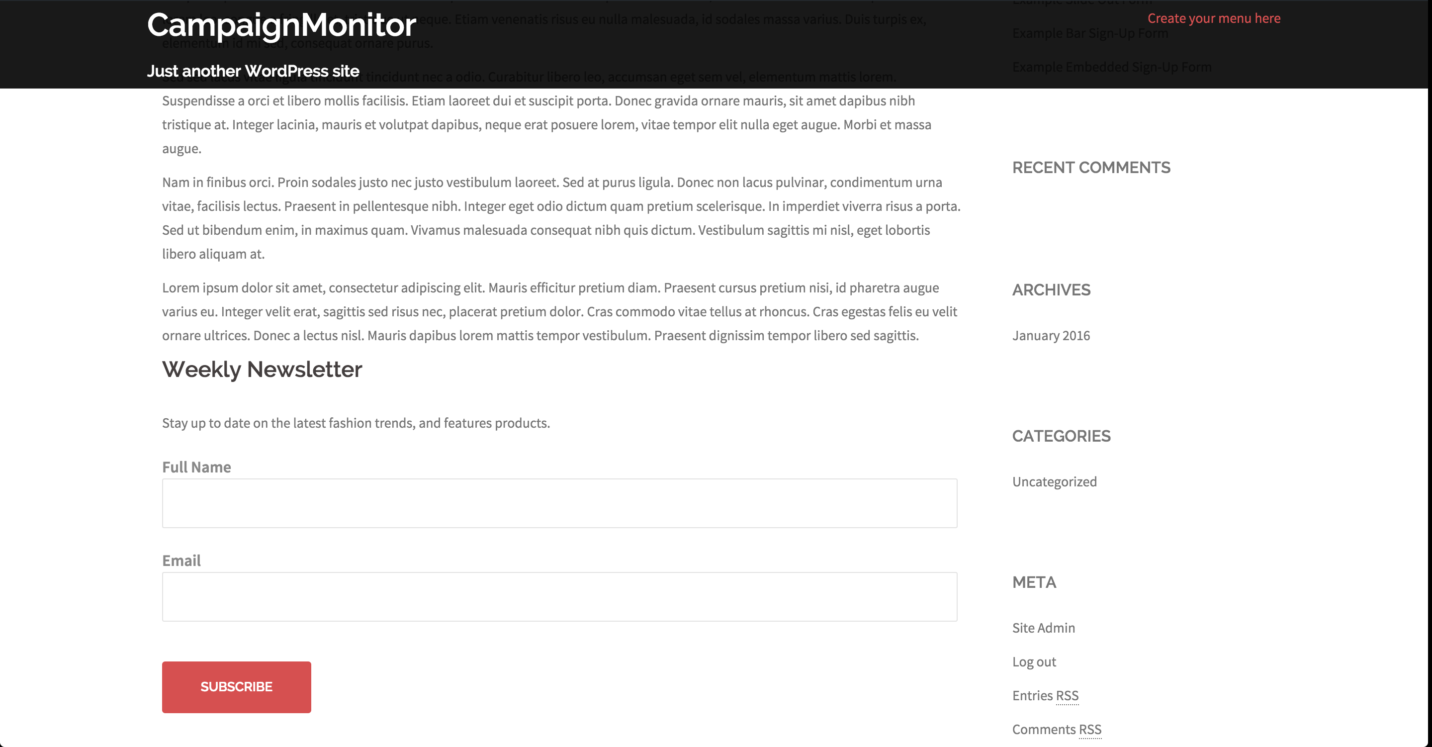 Embedded forms so users can fill information without any clicks, or disruption.