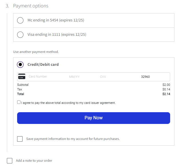 WooCommerce Checkout Page with Credit Card