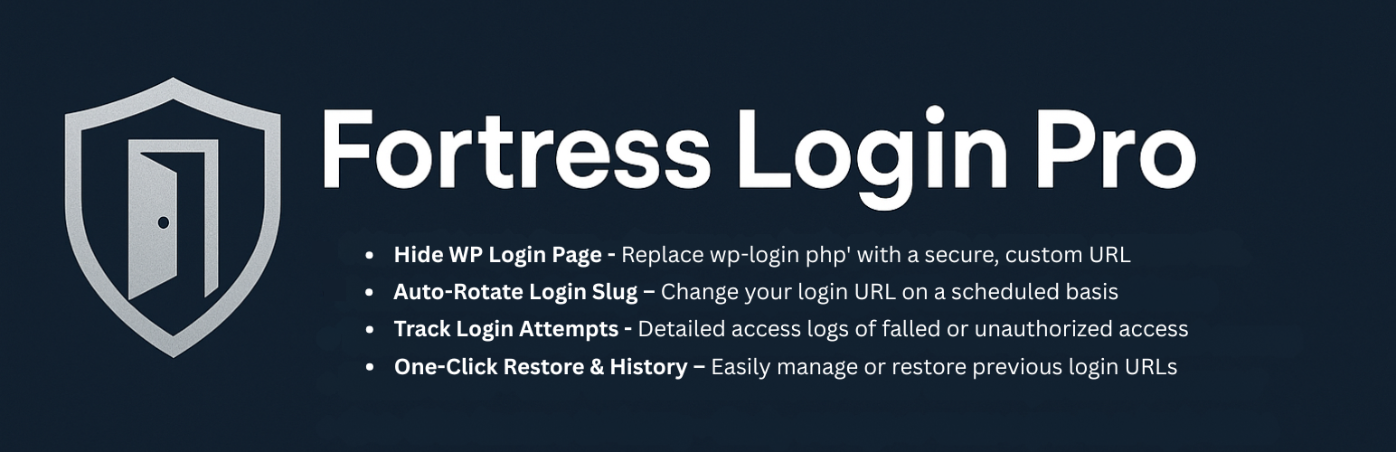 WordPress 外掛 Fortress Login Pro – Secure, Hide & Rename Login URL 的封面圖片。