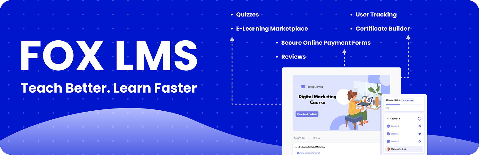 WordPress 外掛 Fox LMS – WordPress LMS Plugin 的封面圖片。