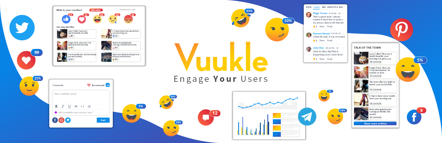 Vuukle Comments, Reactions, Share Bar, Revenue