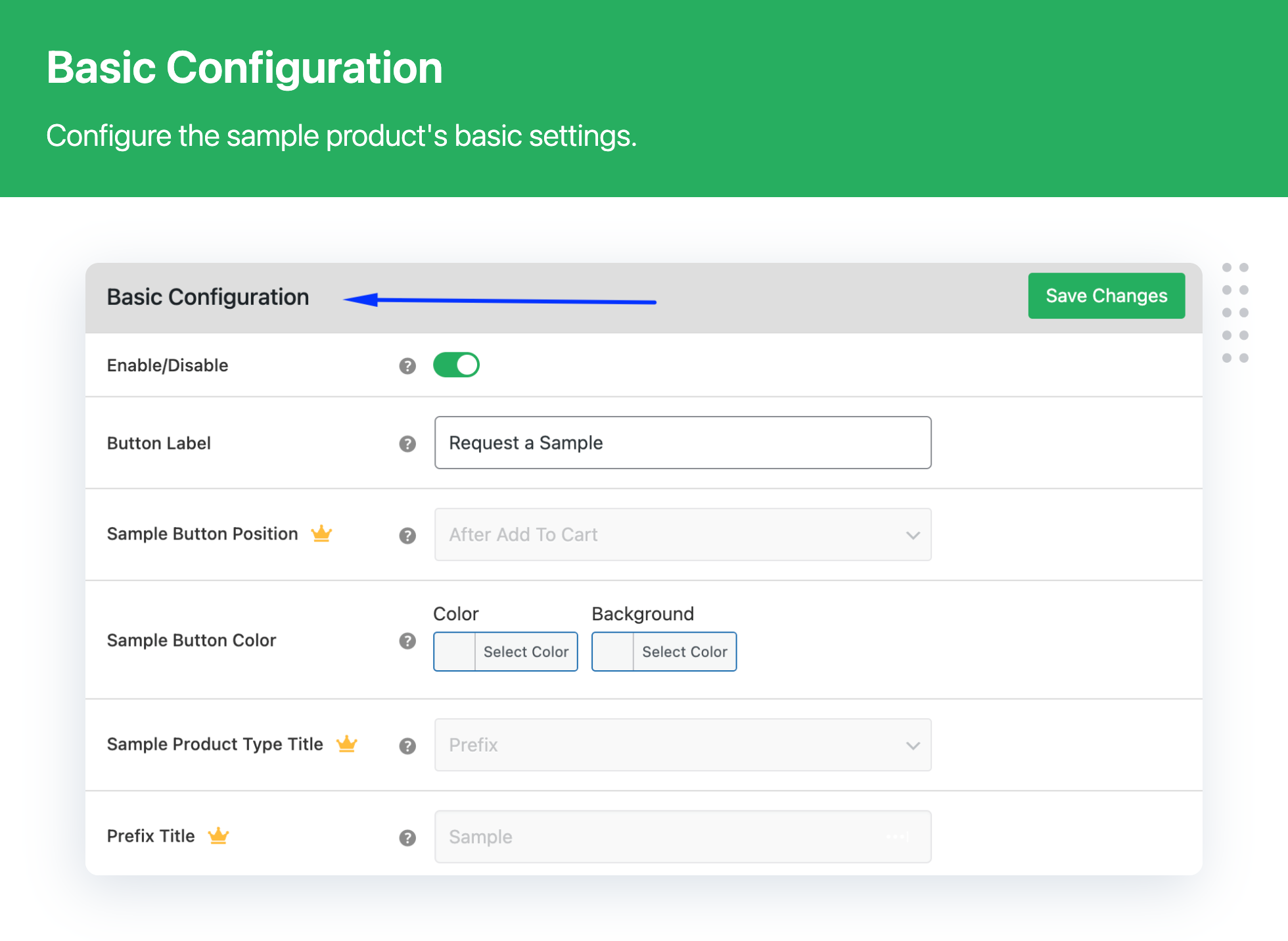 Advanced Product Sample for WooCommerce - Screenshot 1