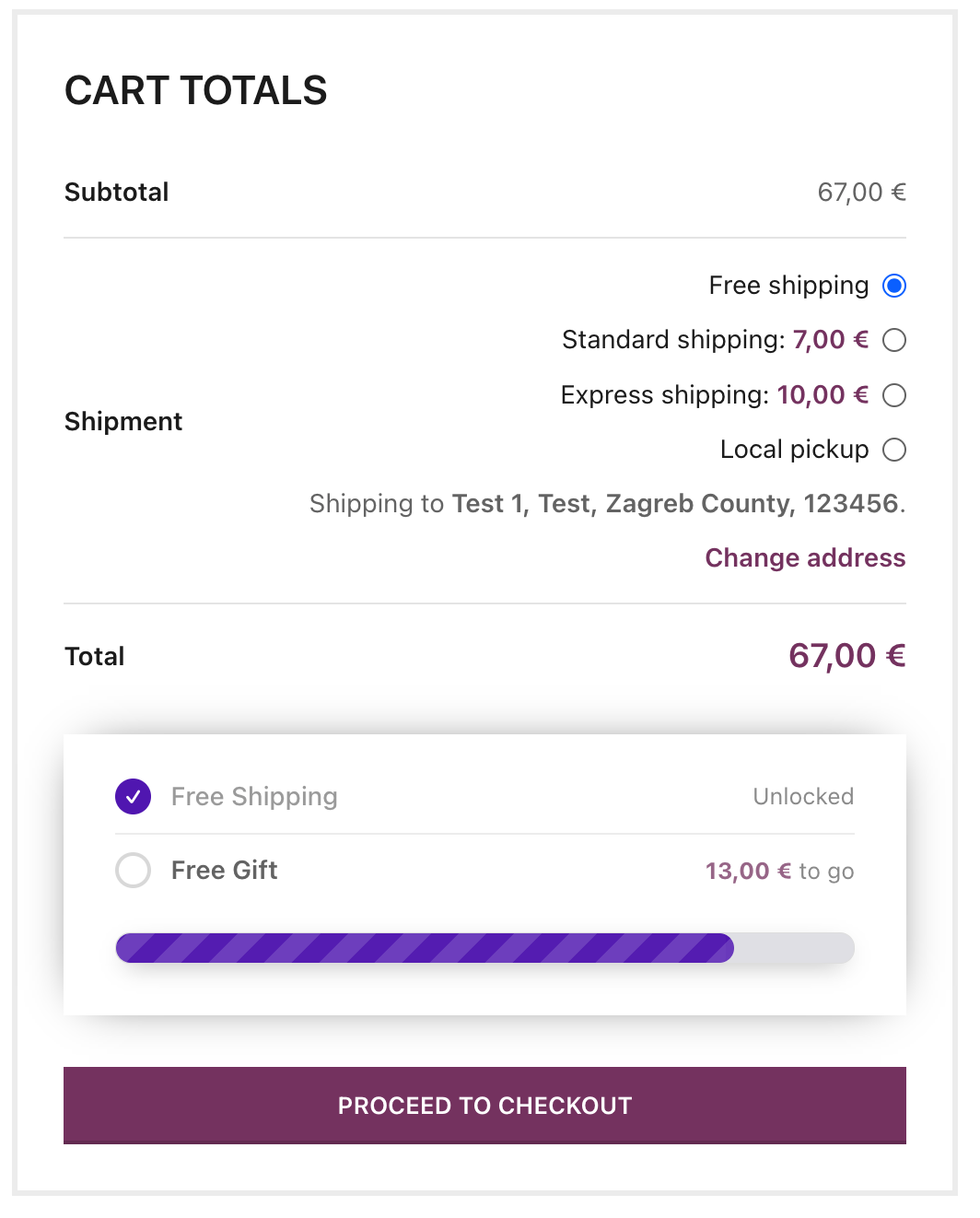 Free shipping and a free gift in one bar