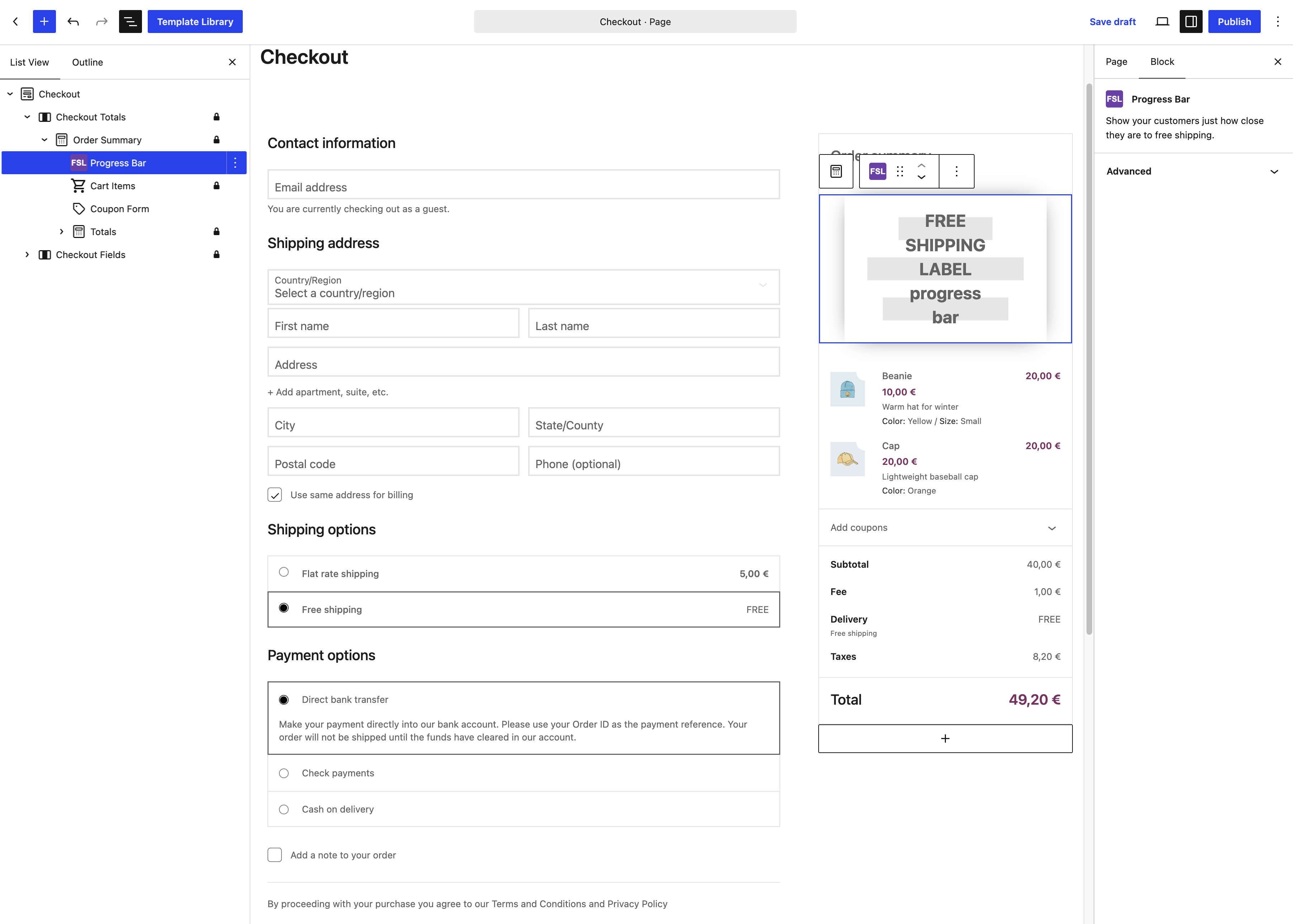 Block Cart and Checkout support (Pro)