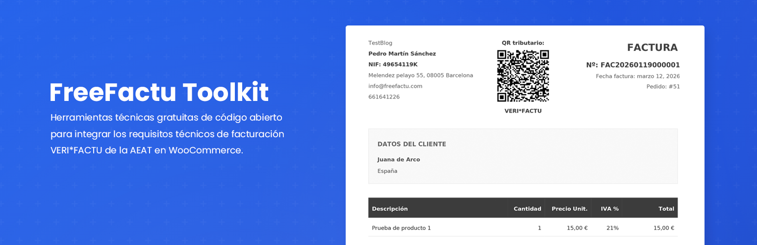 WordPress 外掛 Freefactu – Toolkit para Verifactu 的封面圖片