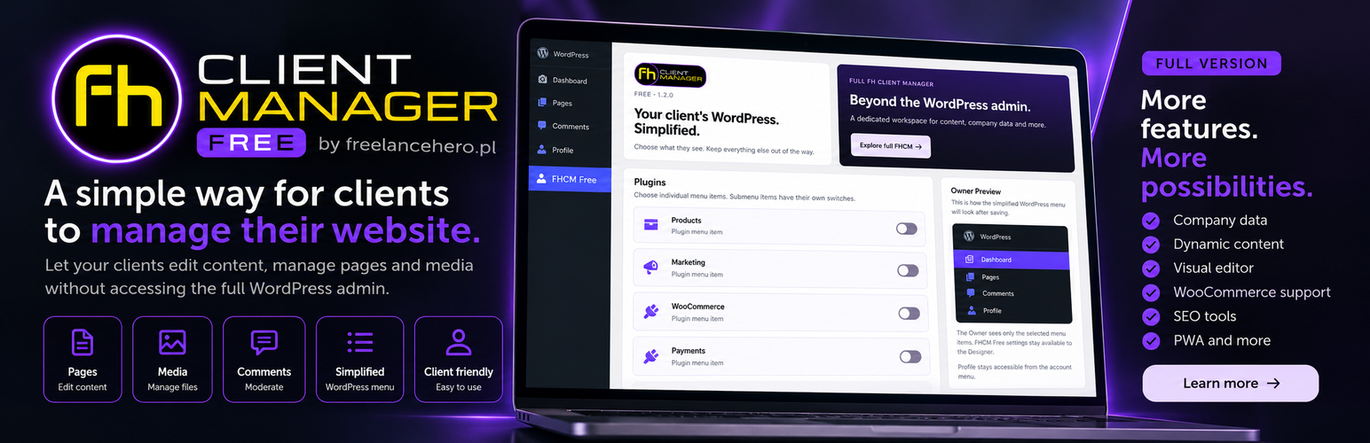 WordPress 外掛 FreelanceHero Client Manager 的封面圖片