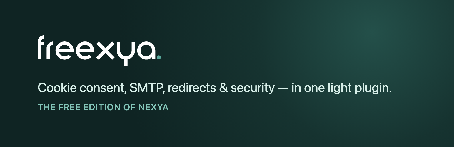 WordPress 外掛 Freexya – Cookie Consent, SMTP, Redirects & Security Toolkit 的封面圖片