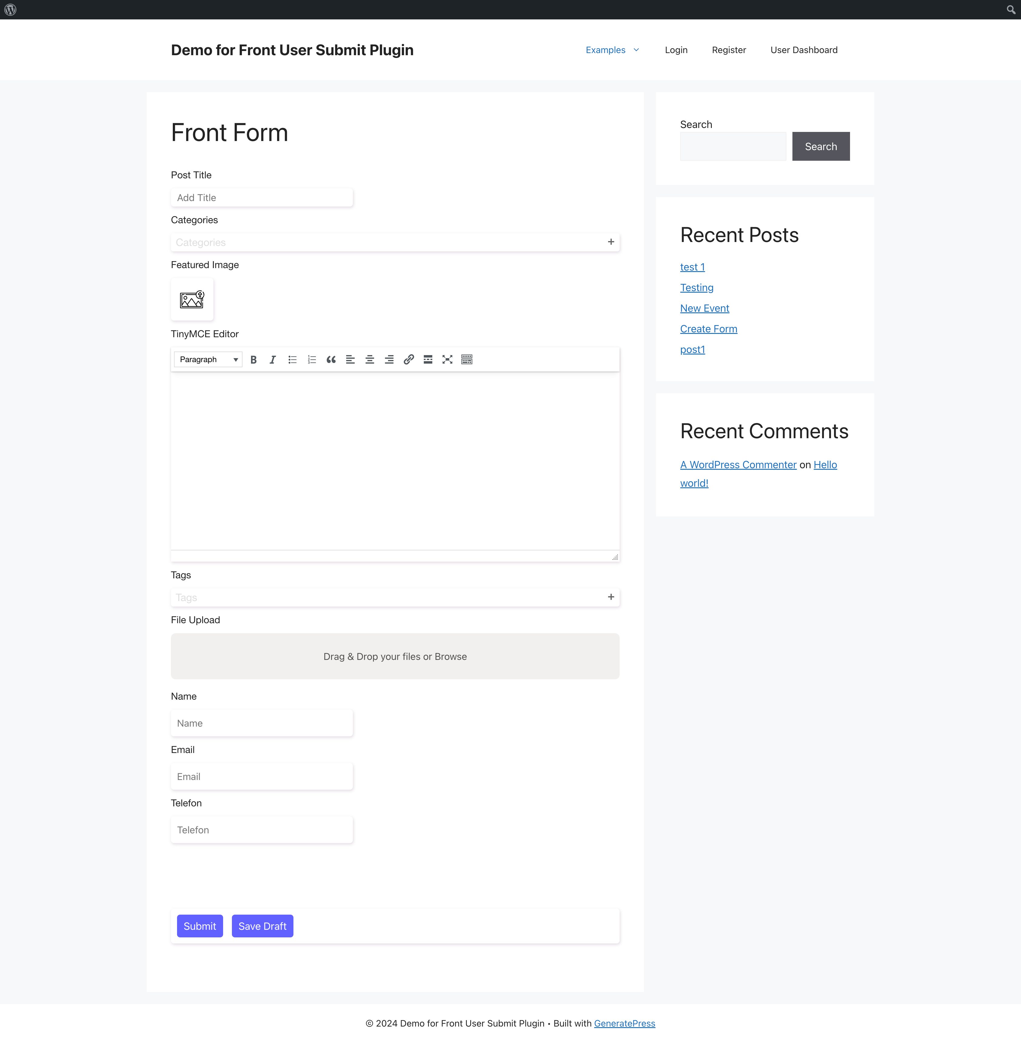 Form Settings