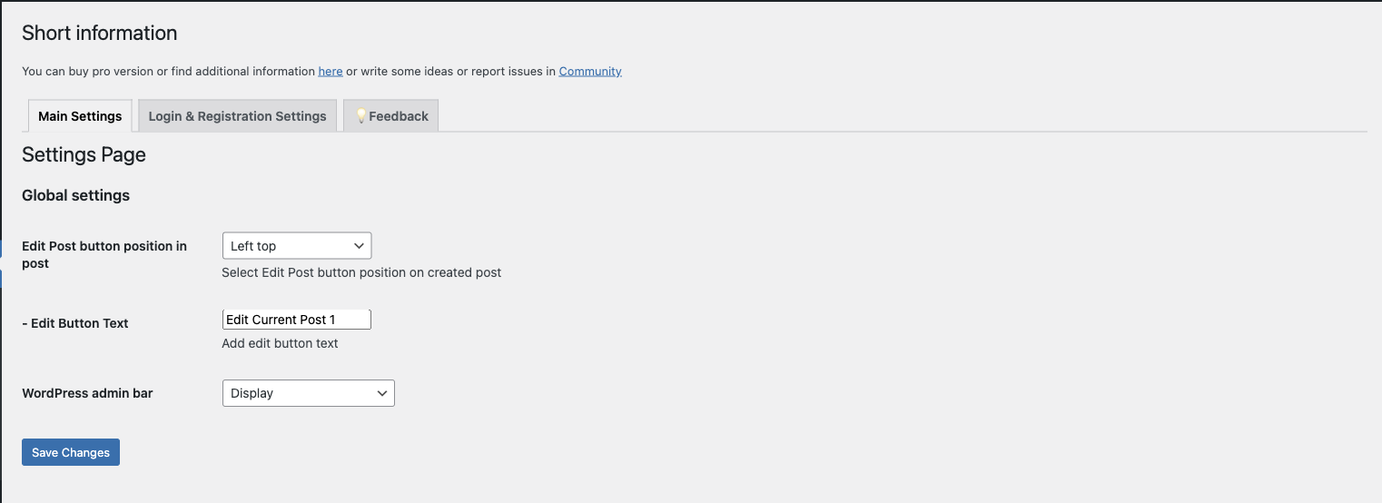 Form Settings