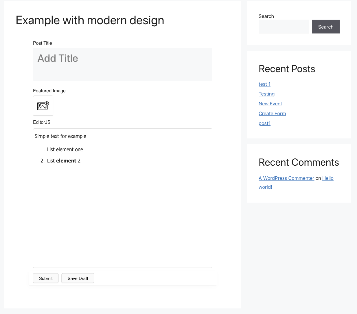 Form Settings