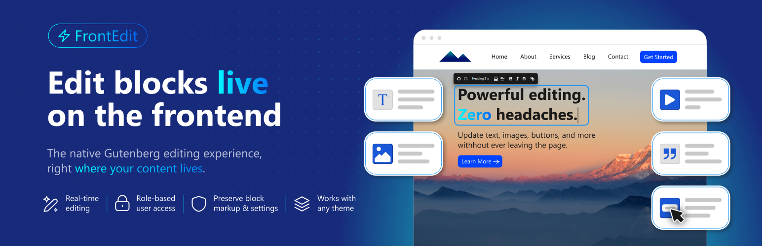 FrontEdit — Live Frontend Block Editor