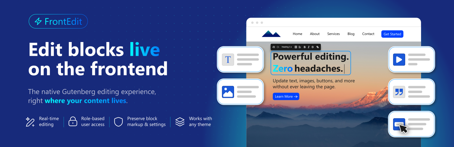 FrontEdit – Live Frontend Block Editor
