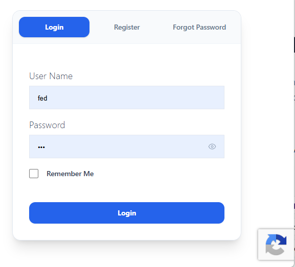 Frontend Login with Captcha