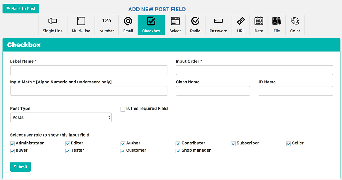 Input fields