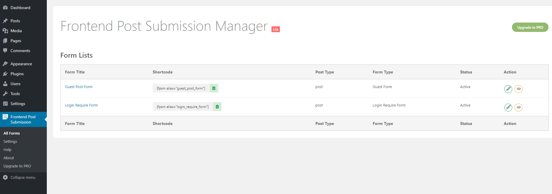 Form Lists