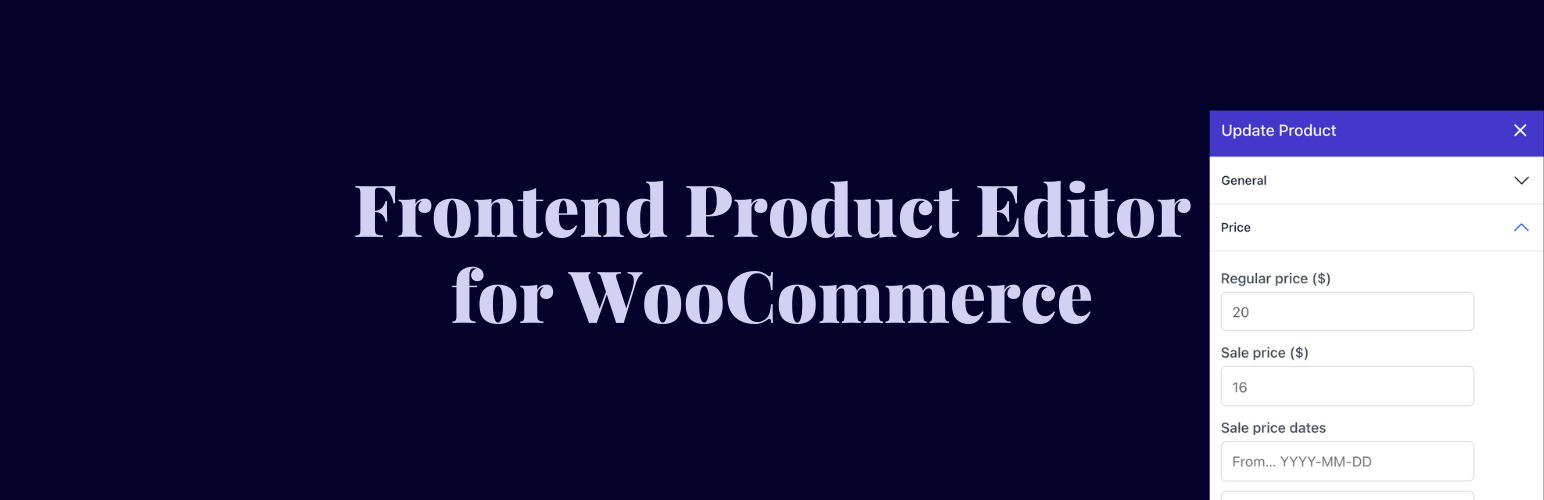 Frontend Product Editor for WooCommerce