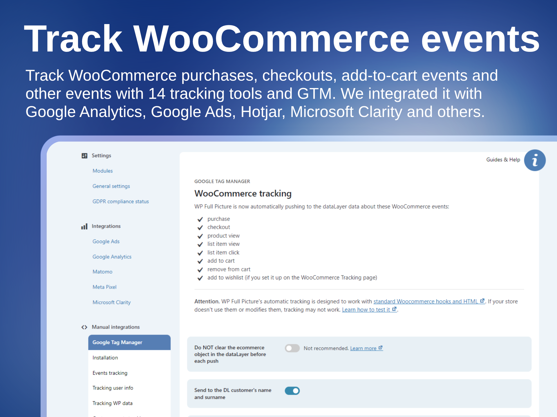 Track WooCommerce events