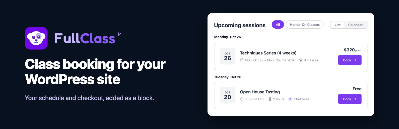 WordPress 外掛 FullClass Booking 的封面圖片