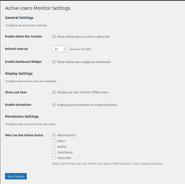 Settings page giving control over who sees online status