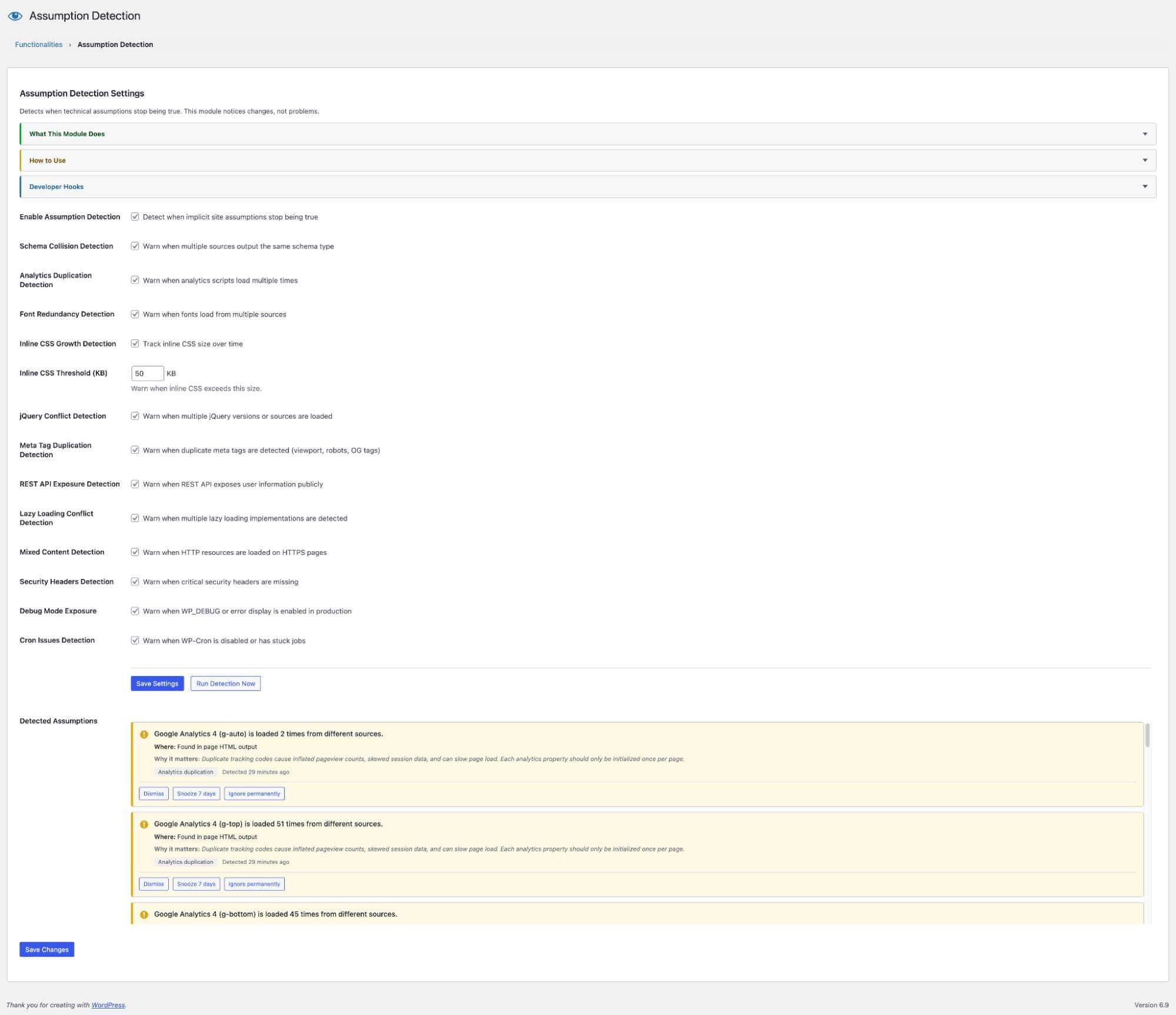 Assumption Detection module