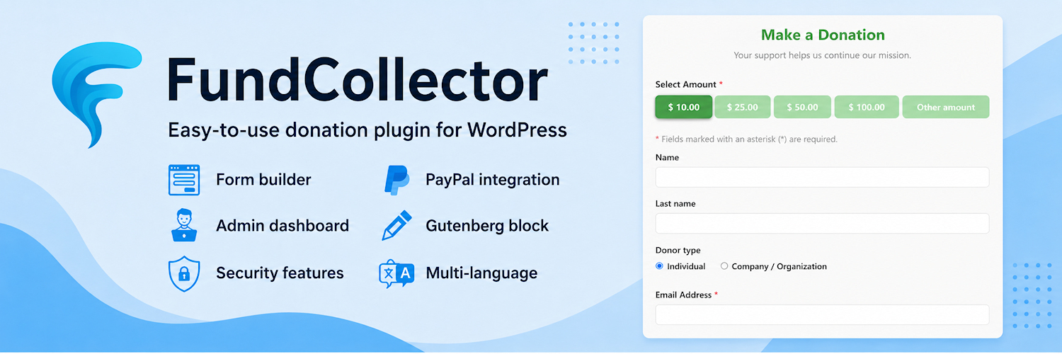 FundCollector – Donations Plugin and Fundraising Platform for WordPress
