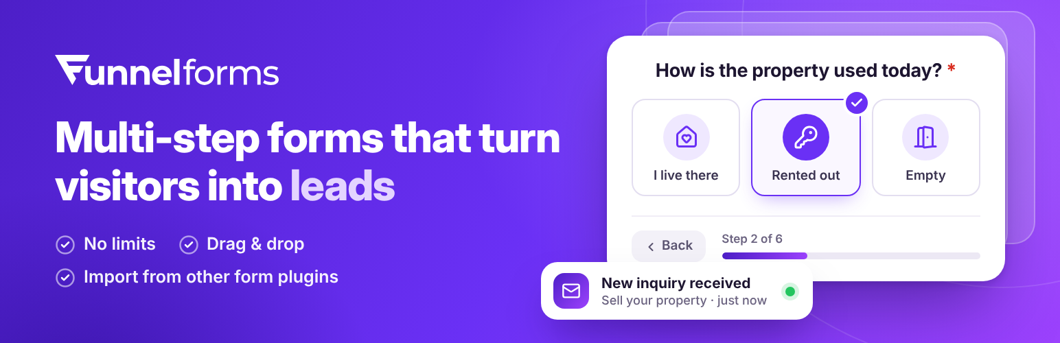Funnelforms Free – Multi Step Form, Contact Form & Lead Funnel Builder preview
