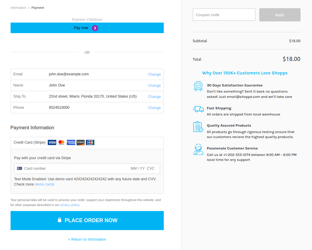 Stripe Payment Gateway for WooCommerce