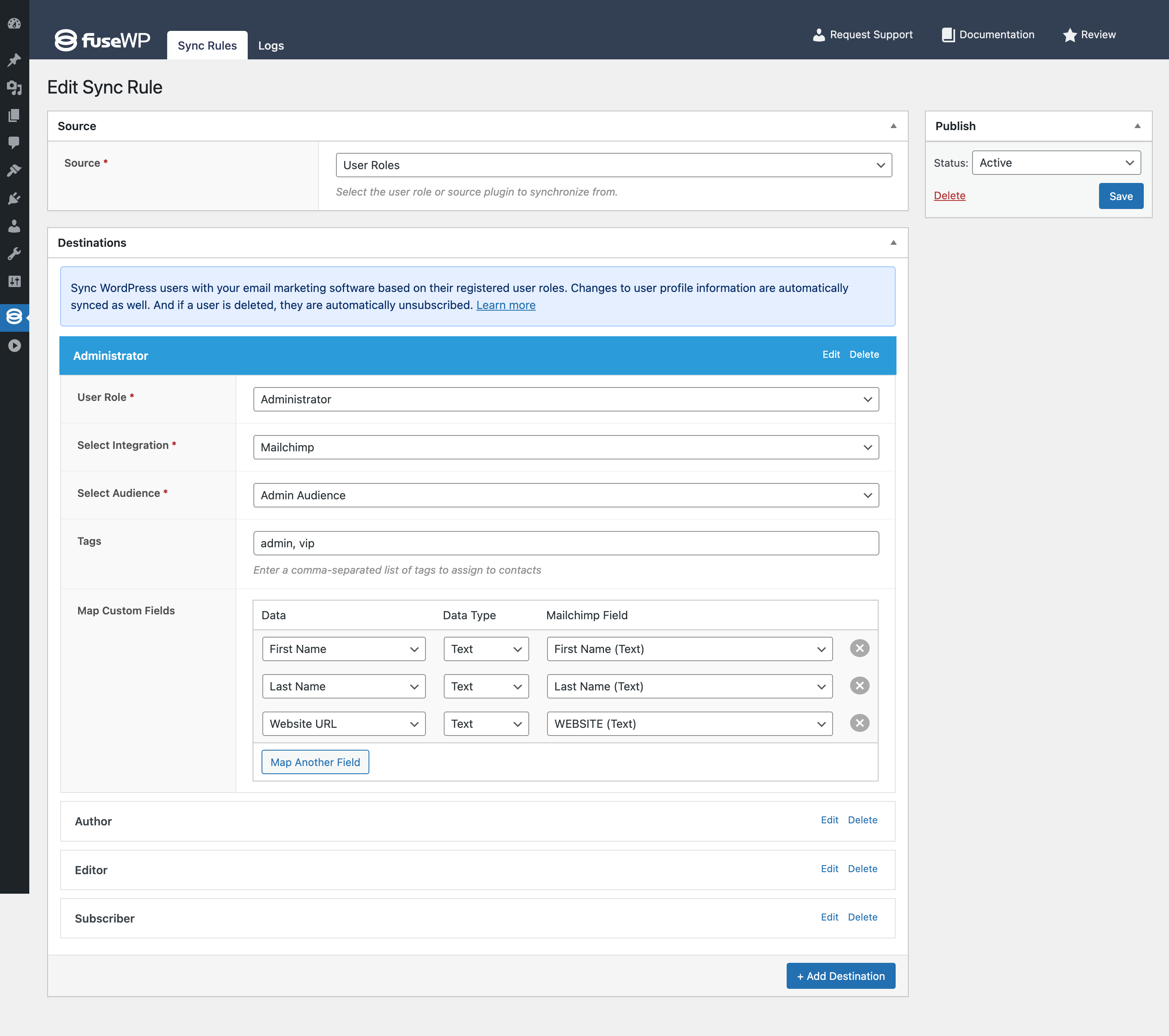 Sync Rule Builder.