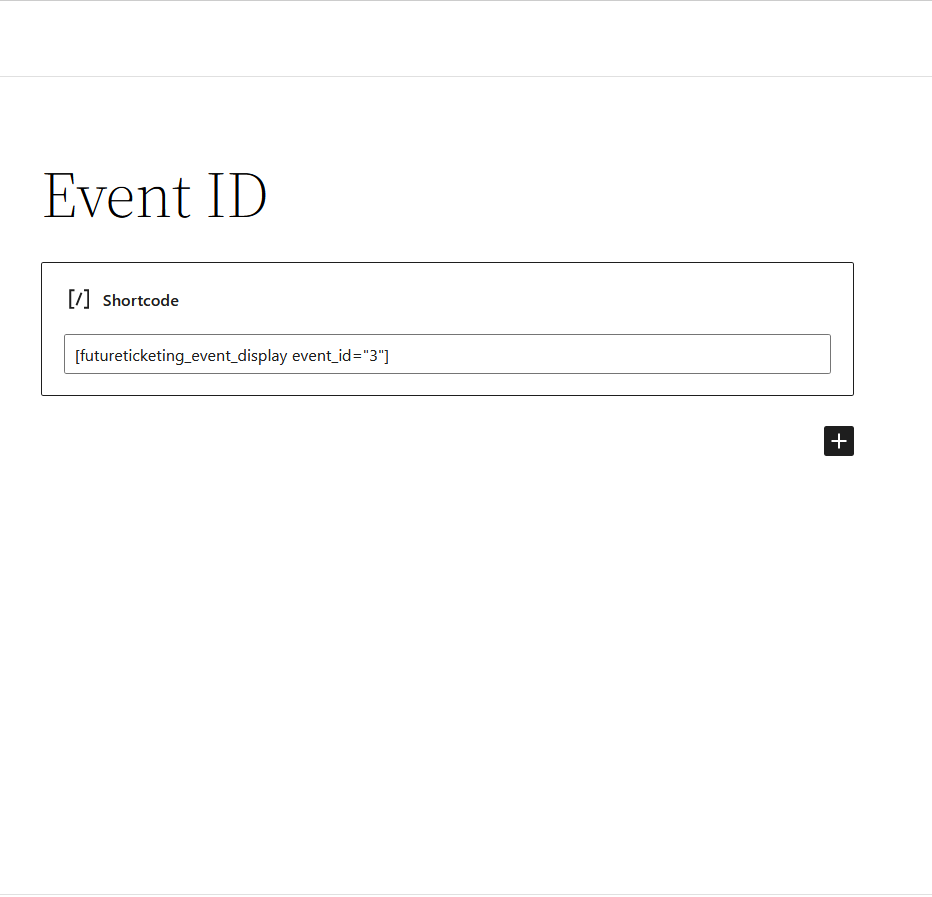 WordPress shortcodes to display an event by ID.