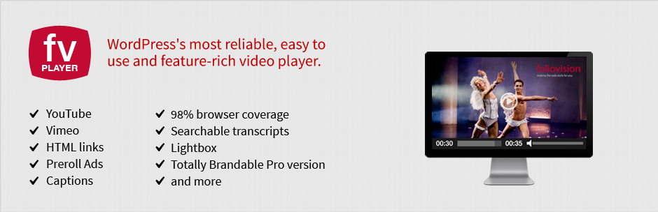 Product image for FV Flowplayer Video Player.