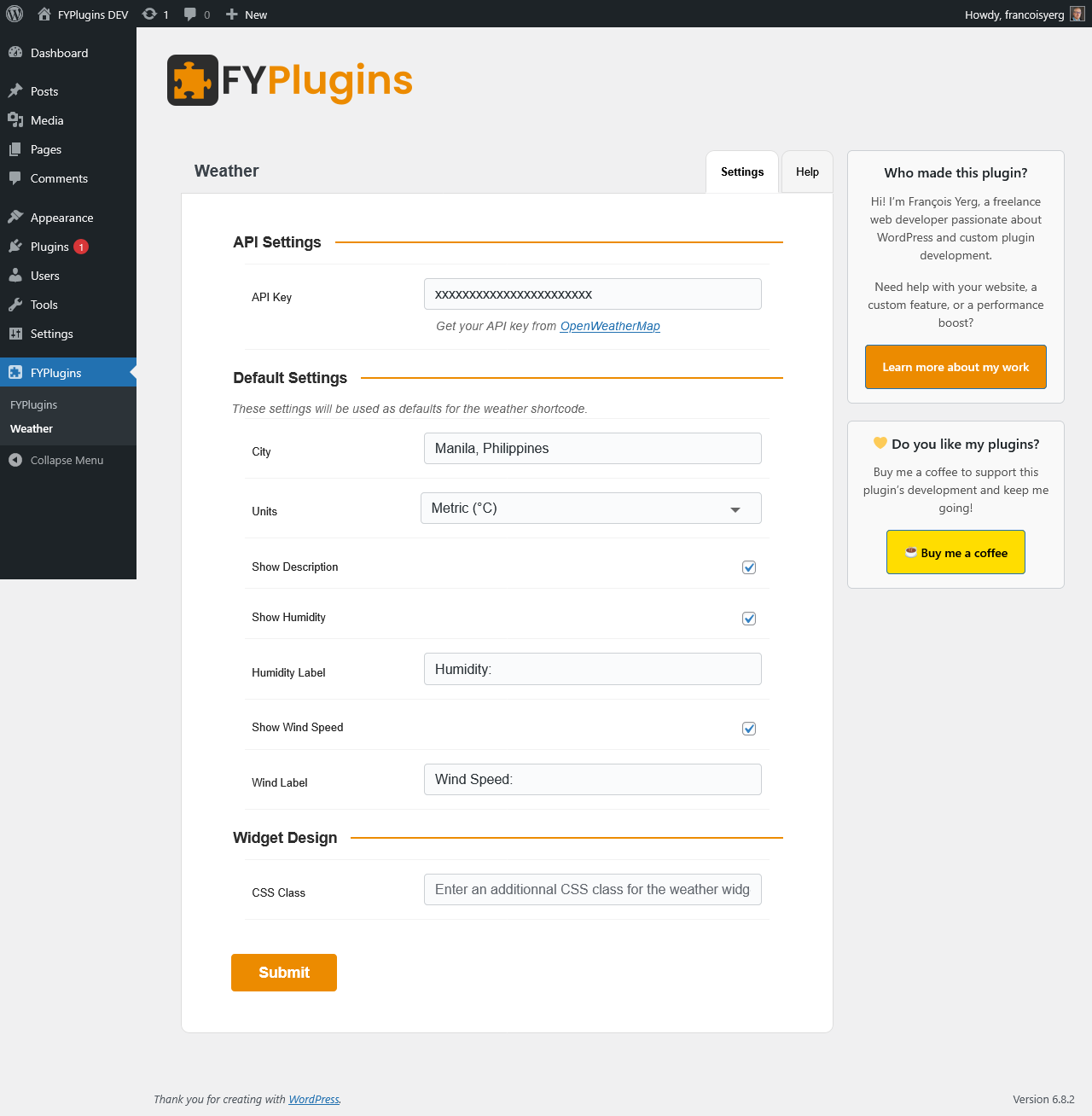 Comprehensive Admin Settings - User-friendly configuration panel for API key, default settings, and display options