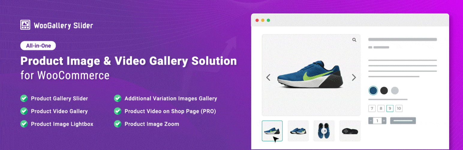 Product Gallery Slider, Additional Variation Images Gallery, Product Video Gallery, Product Video, and Product Image Zoom for WooCommerce – WooGallery Slider