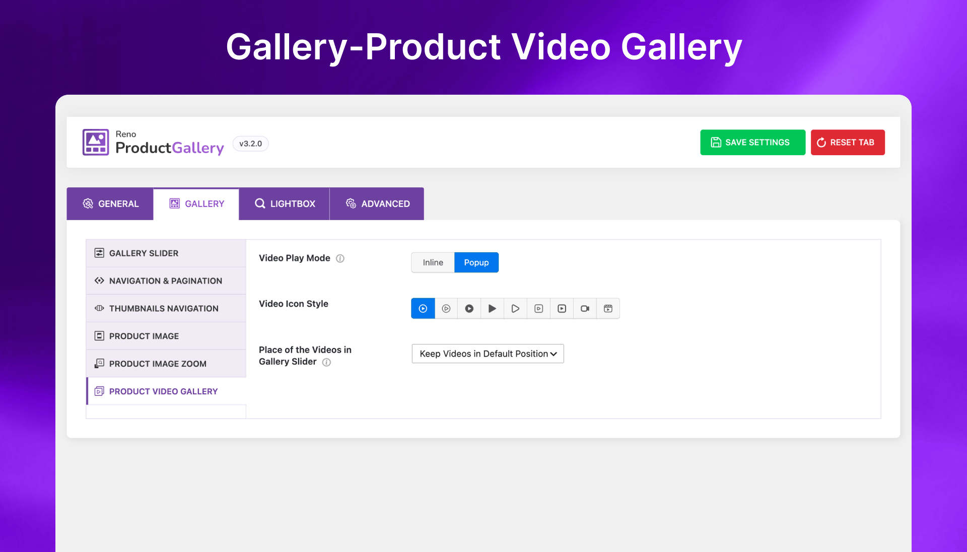Product Video Gallery