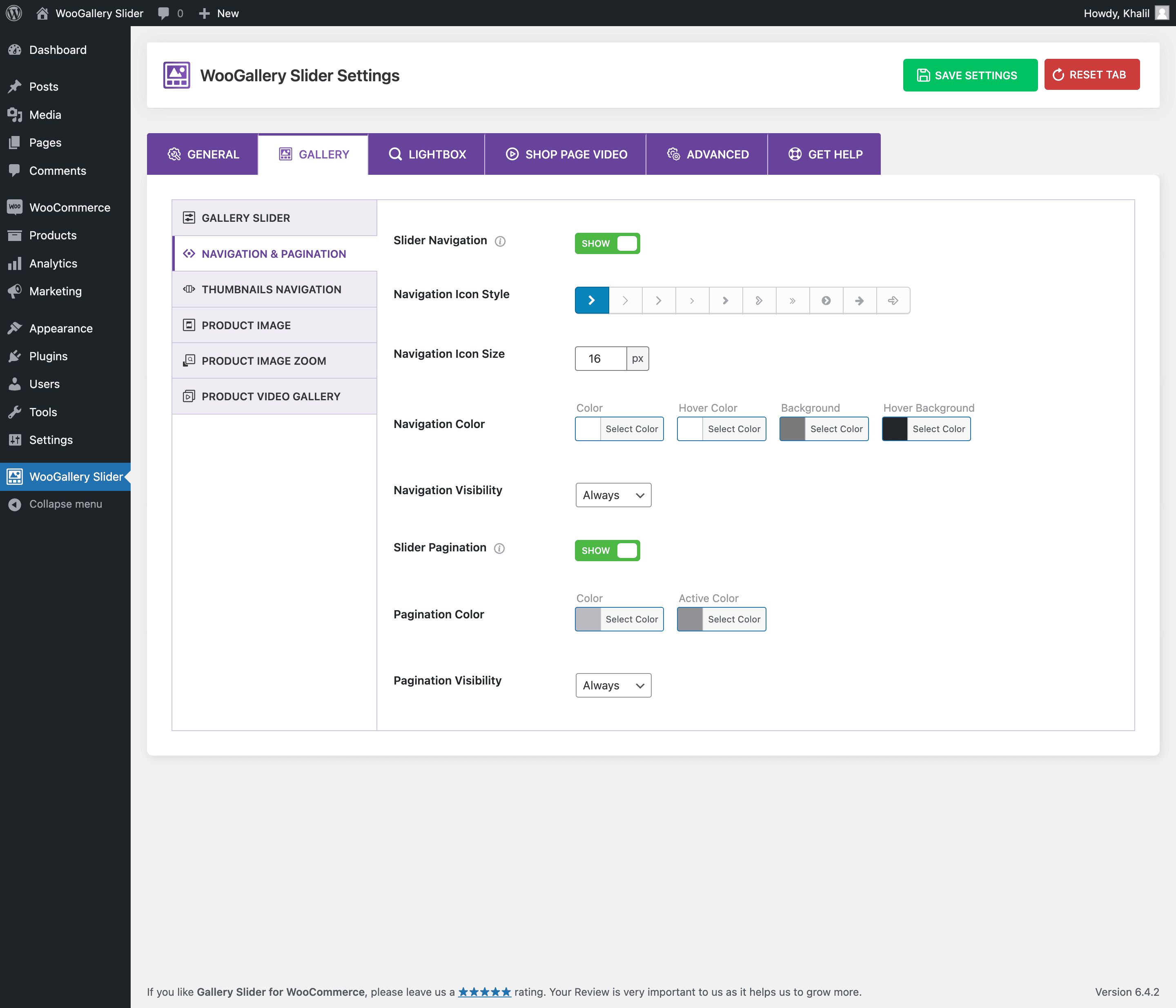 Navigation and Pagination