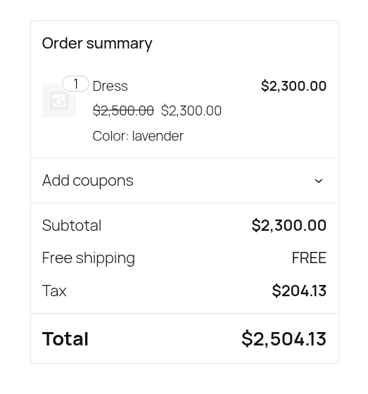 Tax calculated by Galvix and applied at checkout